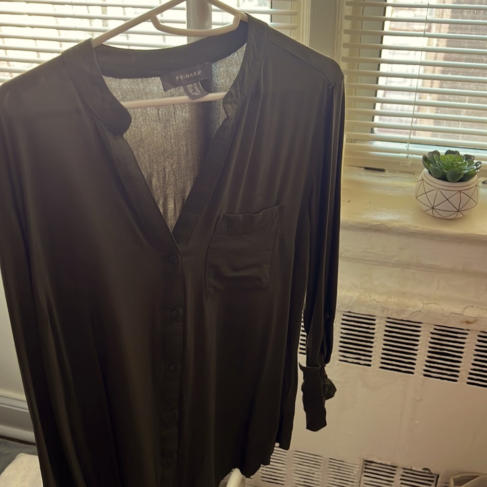 Primark Olive Green Collared Button-Down